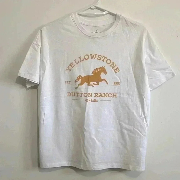 BNWOT Yellowstone Dutton  ranch white oversized T- shirt size Xs - Picture 2 of 4